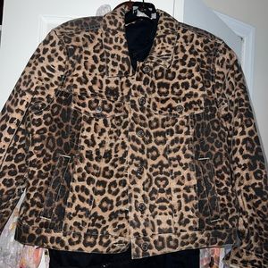 Veronica beard leopard Jean jacket